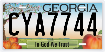 GA license plate CYA7744