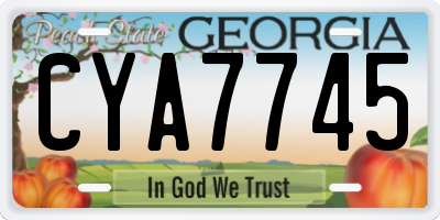 GA license plate CYA7745