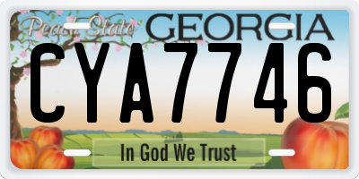 GA license plate CYA7746
