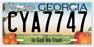 GA license plate CYA7747