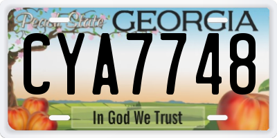 GA license plate CYA7748