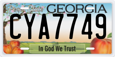 GA license plate CYA7749