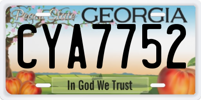 GA license plate CYA7752