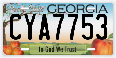 GA license plate CYA7753