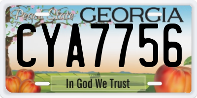 GA license plate CYA7756