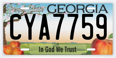 GA license plate CYA7759