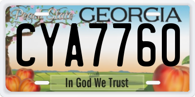 GA license plate CYA7760