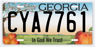 GA license plate CYA7761