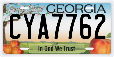 GA license plate CYA7762
