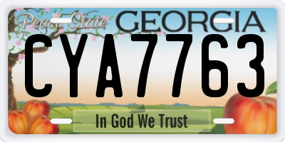 GA license plate CYA7763