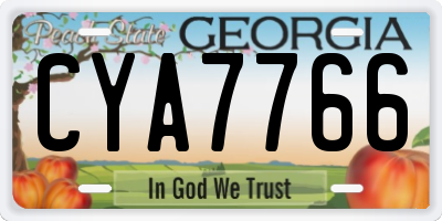 GA license plate CYA7766