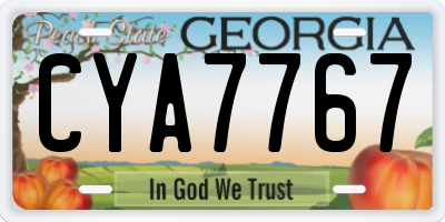 GA license plate CYA7767