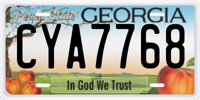 GA license plate CYA7768