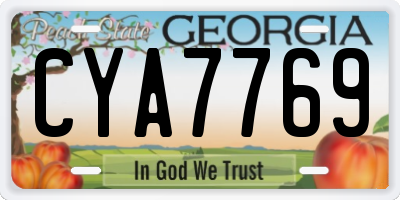 GA license plate CYA7769