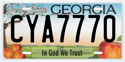 GA license plate CYA7770