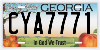 GA license plate CYA7771