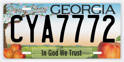 GA license plate CYA7772