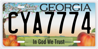 GA license plate CYA7774