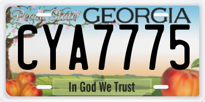 GA license plate CYA7775