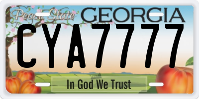 GA license plate CYA7777