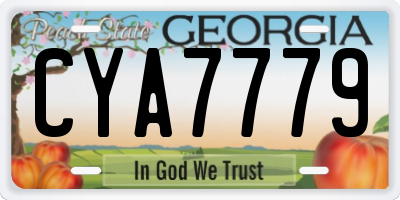 GA license plate CYA7779