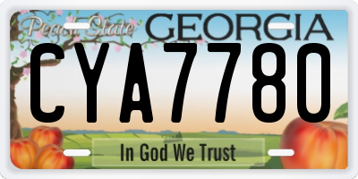 GA license plate CYA7780