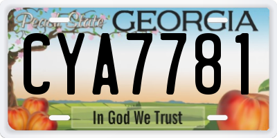 GA license plate CYA7781