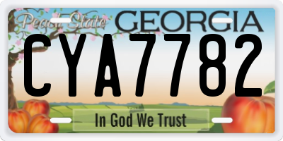 GA license plate CYA7782