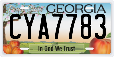GA license plate CYA7783