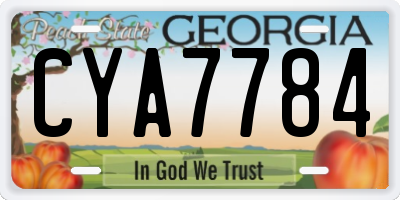 GA license plate CYA7784
