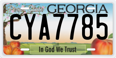 GA license plate CYA7785