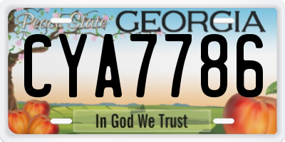 GA license plate CYA7786
