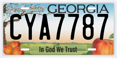 GA license plate CYA7787