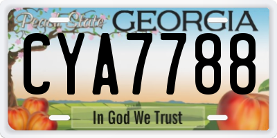 GA license plate CYA7788