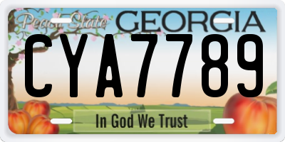 GA license plate CYA7789