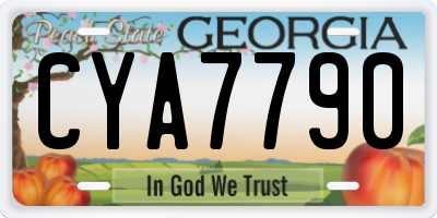 GA license plate CYA7790