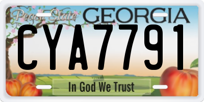 GA license plate CYA7791