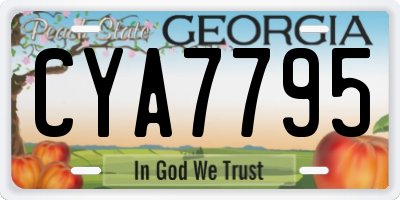 GA license plate CYA7795