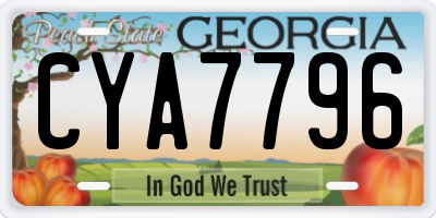 GA license plate CYA7796