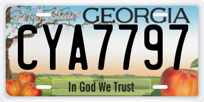 GA license plate CYA7797