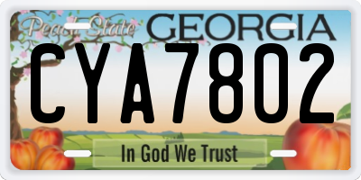 GA license plate CYA7802