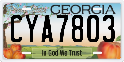 GA license plate CYA7803