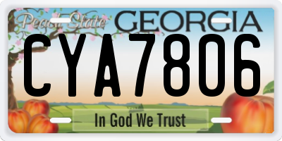 GA license plate CYA7806