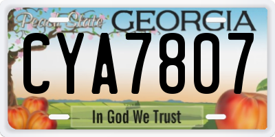 GA license plate CYA7807