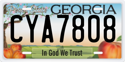 GA license plate CYA7808
