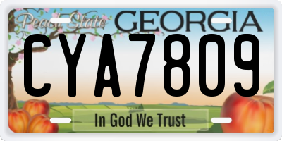 GA license plate CYA7809