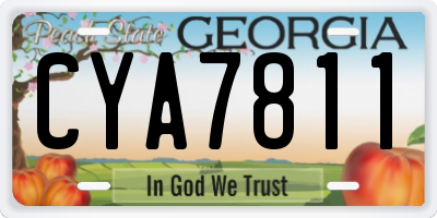 GA license plate CYA7811