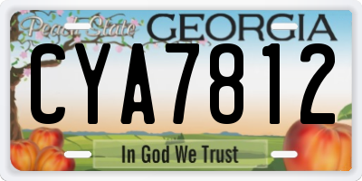 GA license plate CYA7812
