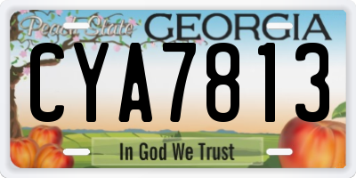 GA license plate CYA7813