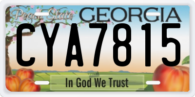 GA license plate CYA7815